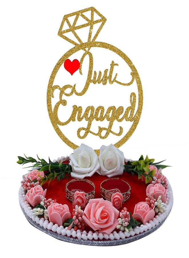 THE BRIDE MADE engagement ring platter Tray for ceremony | Elegant Ring Plate Holder for Bride and Groom | Decoration Platter for Proposal, Wedding Rituals & ring platter tray ceremony plate for gift - Image 1